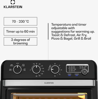 Klarstein Air Glaze Airfryer 2000W 34L Zwart