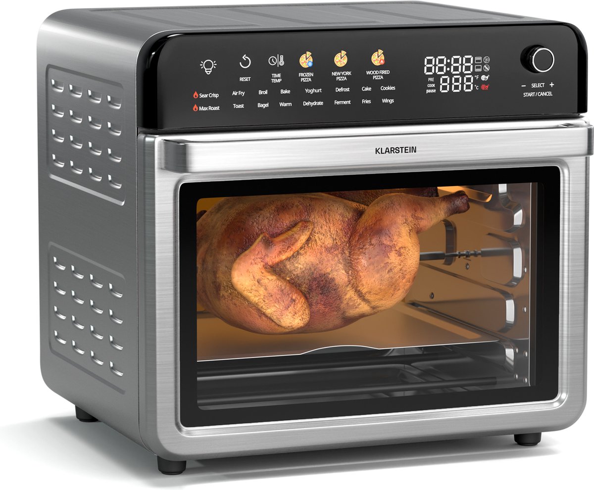 De Klarstein Air Glaze Digital Heteluchtfriteuse Roestvrij staal in één oogopslag