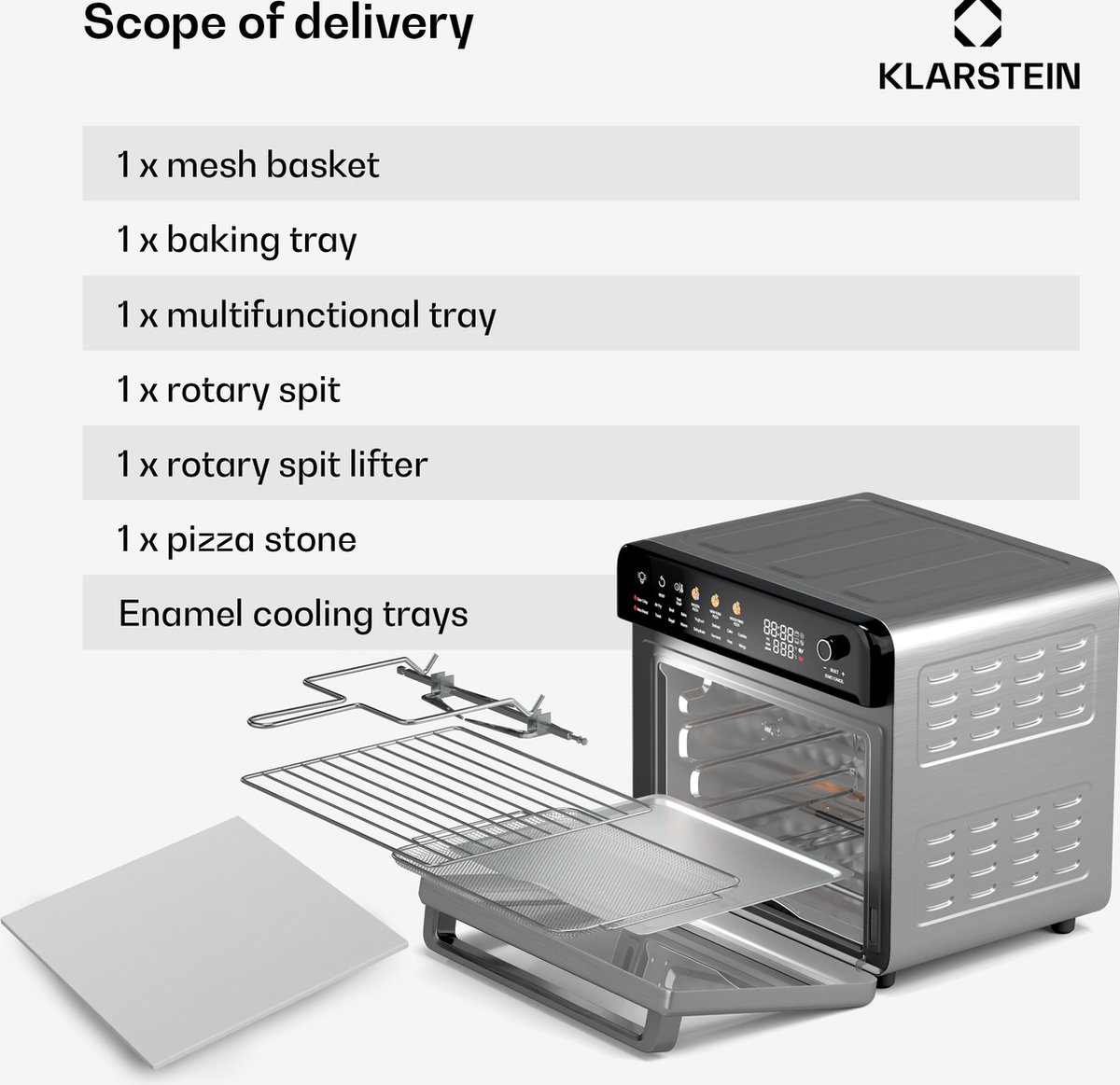 Wat vinden we goed aan de Klarstein Air Glaze Digital Heteluchtfriteuse Roestvrij staal