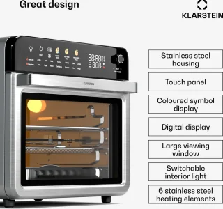 Klarstein Air Glaze Digital Heteluchtfriteuse Roestvrij staal