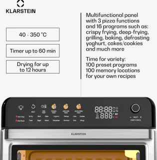 Klarstein Air Glaze Digital Heteluchtfriteuse Roestvrij staal