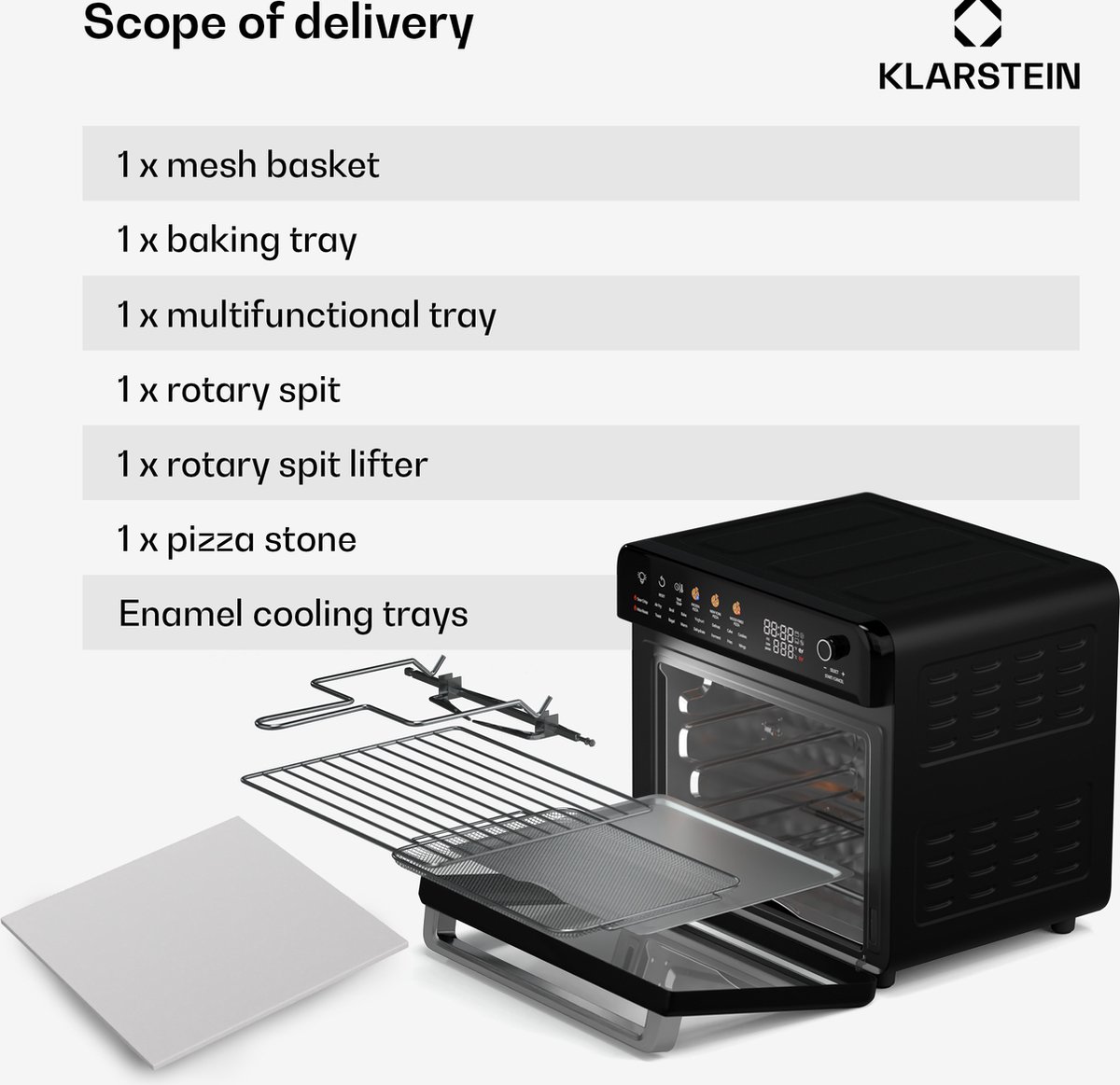 Klarstein Air Glaze Digital Heteluchtfriteuse Zwart