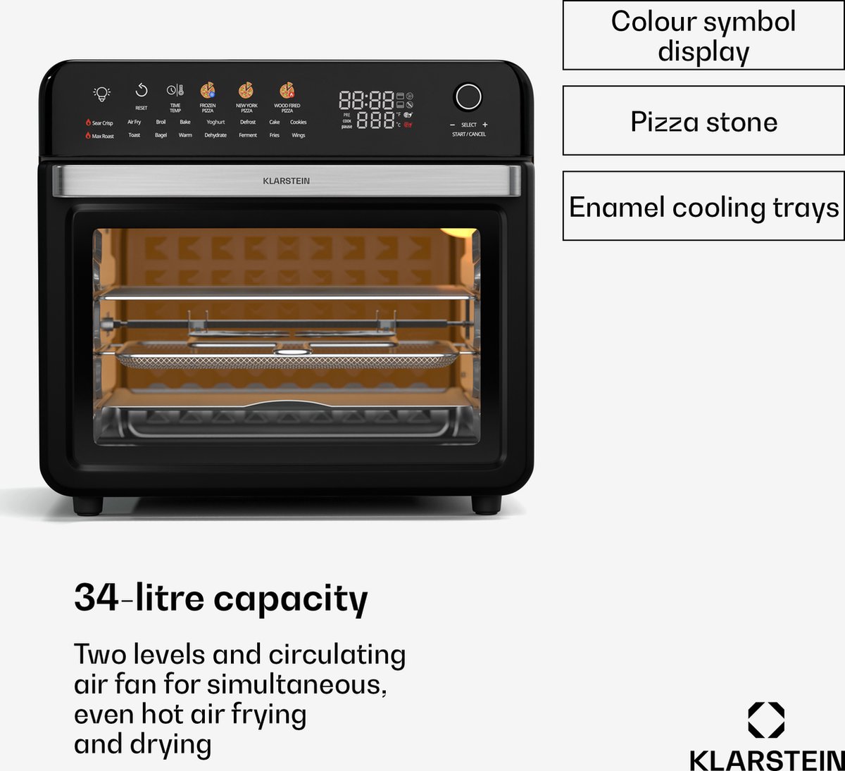 Klarstein Air Glaze Digital Heteluchtfriteuse Zwart