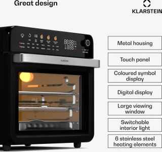 Klarstein Air Glaze Digital Heteluchtfriteuse Zwart