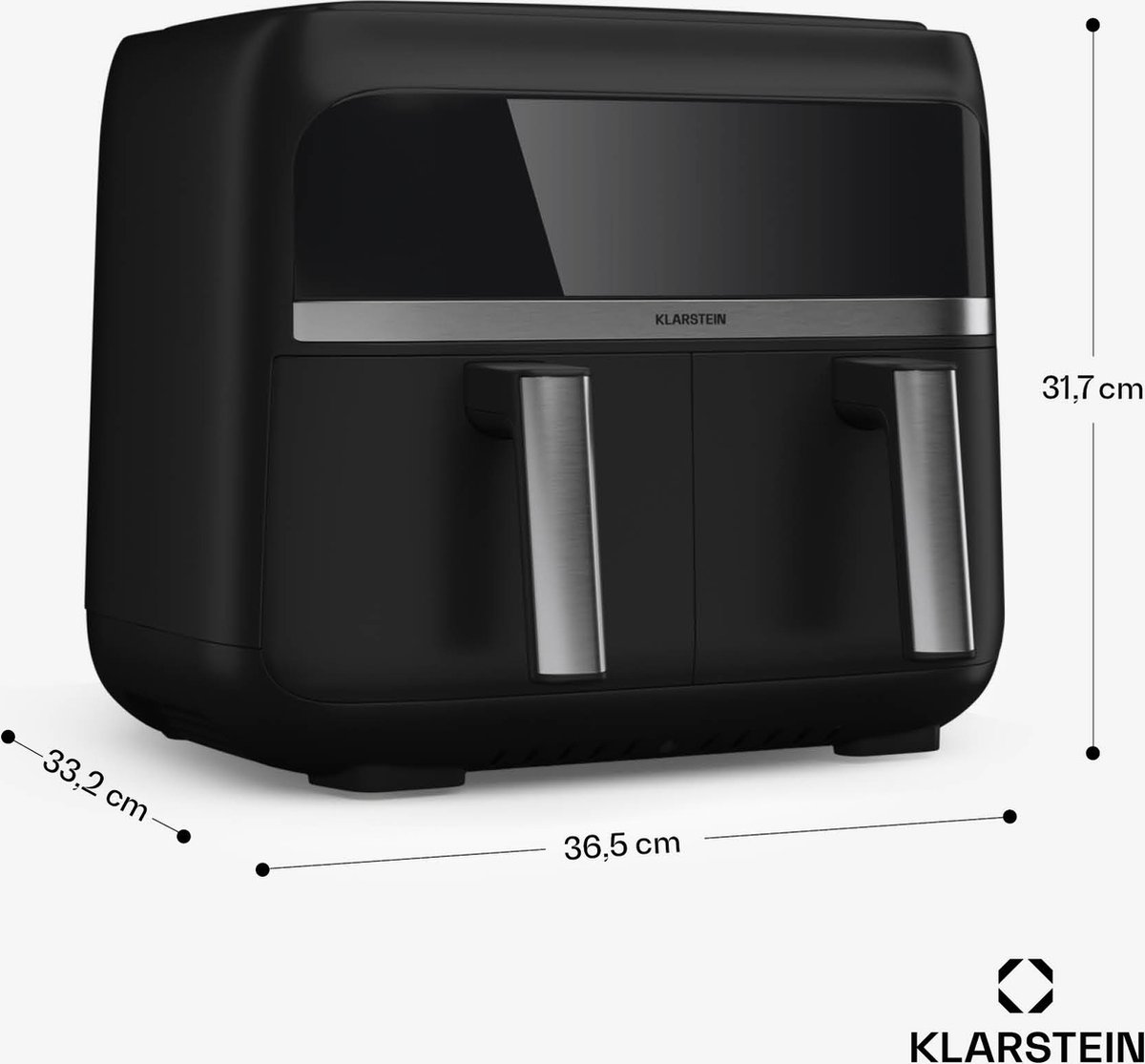 Klarstein Airfryer XL 6L 2850W Zwart Dual Kamers
