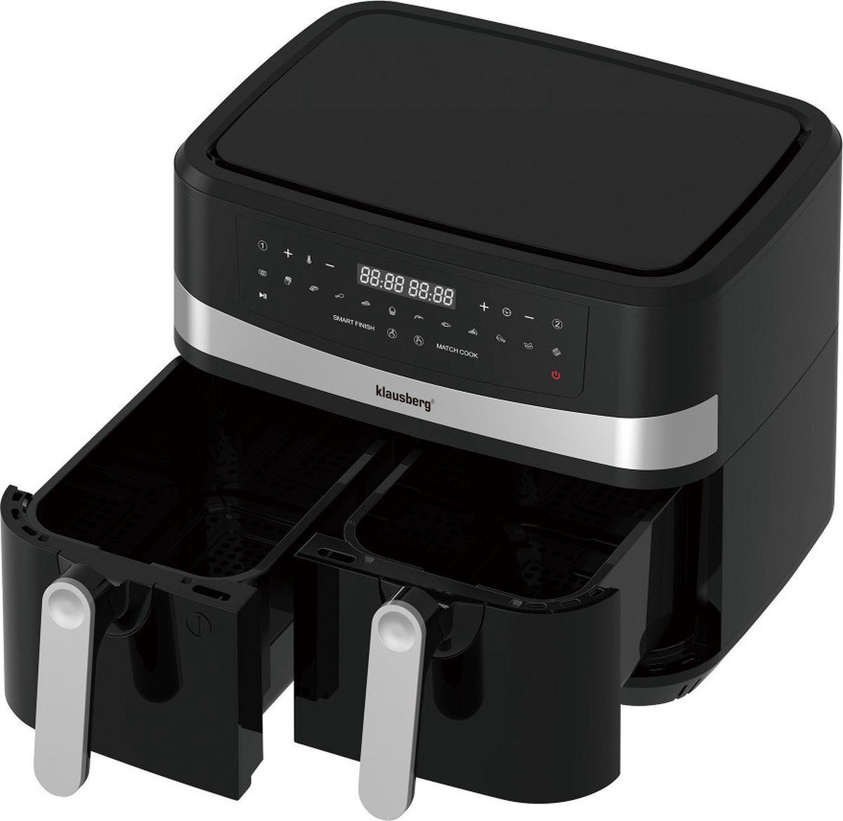 De Klausberg 7573 Dubbele Airfryer XXL 9L 1750W in één oogopslag