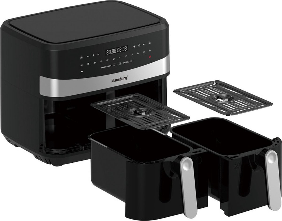 Wat vinden we goed aan de Klausberg 7573 Dubbele Airfryer XXL 9L 1750W