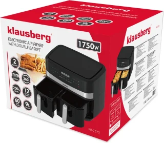 Klausberg 7573 Dubbele Airfryer XXL 9L 1750W