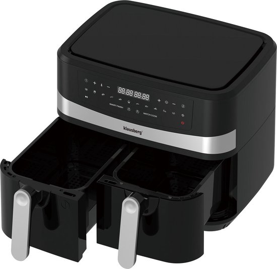 Klausberg 7573 Dubbele Airfryer XXL — Twee gerechten, minder vet, grote capaciteit