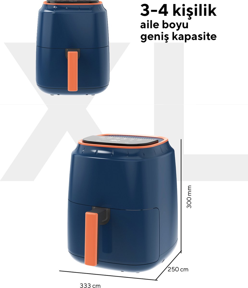 KUMTEL HAF-09 XXL Airfryer 5,5L Donker Blauw