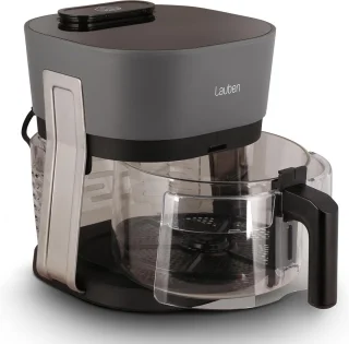 Lauben Airfryer Glass&Steam 4,5L 1300W Zwart/Grijs