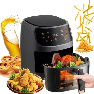 Linkforu airfryer met kijkvenster en digitaal touchscreen