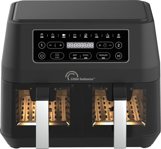Little Balance 8765 dubbele Airfryer 2x4.5L 2460W