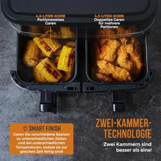 Luchtfriteuse dubbele mand 9L