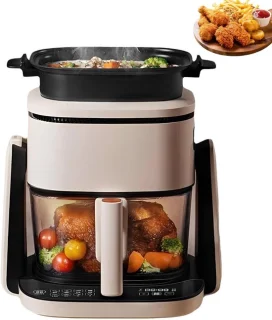 Luchtfriteuse grillpan wit