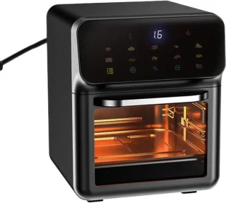 Luchtfriteuse heteluchtoven multicooker bakoven 15 liter zwart