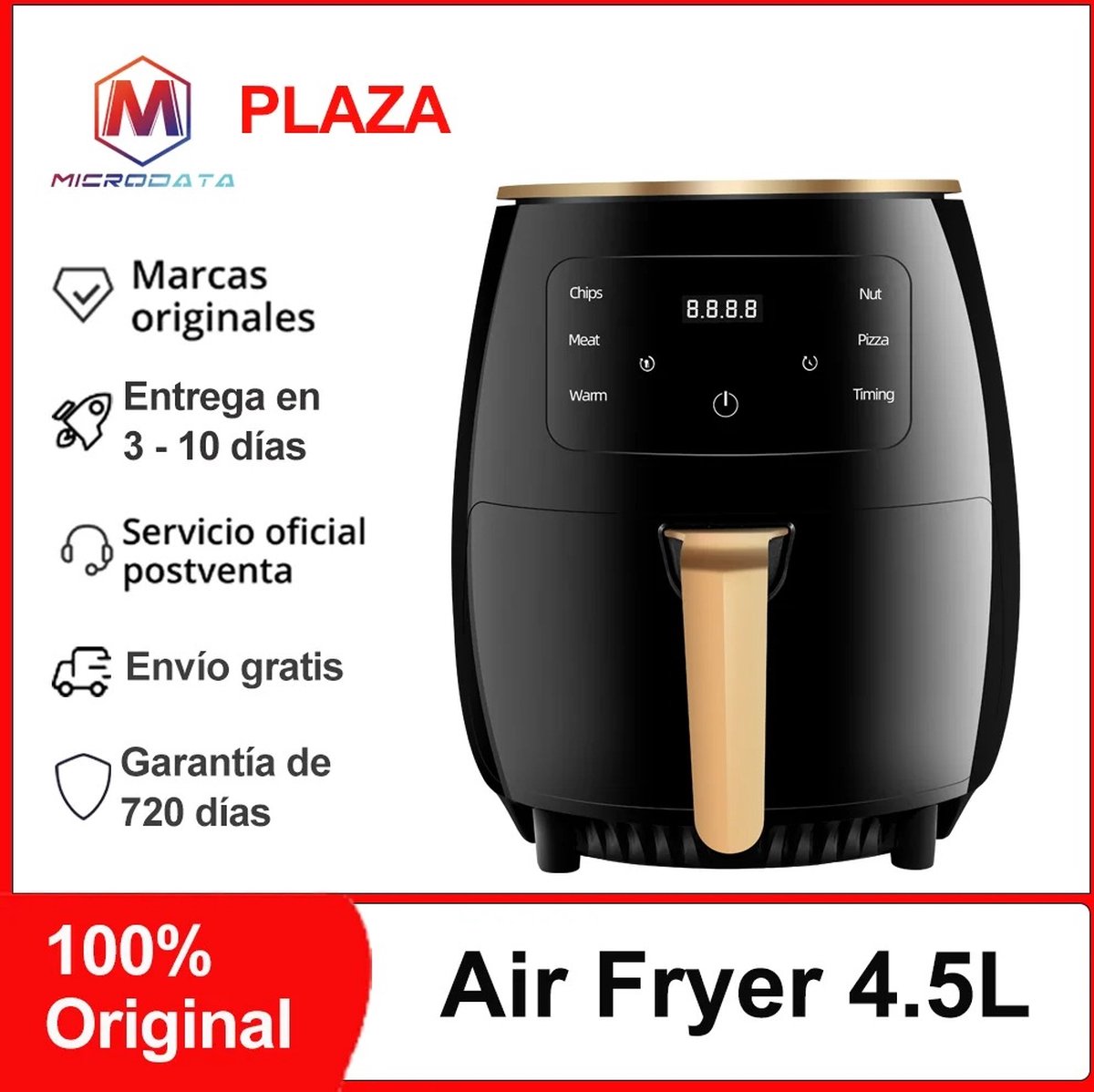 Luchtfriteuse Smart Touch 4,5L 1400W Zwart