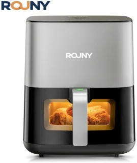 MasterPRO ROCKET 600 - Freidora de aire caliente 6L SIN PFAS 1800W 6L con Revestimiento Cerámico CERATECH - Pantalla táctil LED - Termostato desde 80-200°C - Cesta extraíble - Carcasa Acero Inoxidable