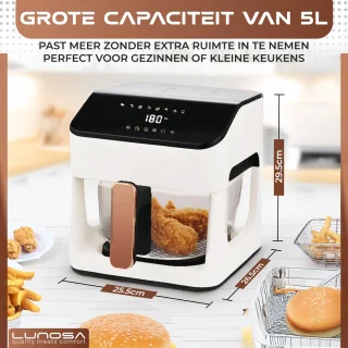 Lunosa Airfryer Wit Glas