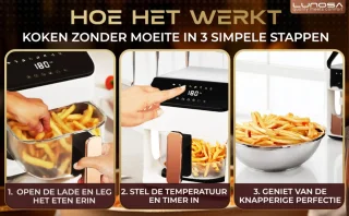 Lunosa Airfryer Wit Glas