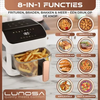 Lunosa Airfryer Wit Glas