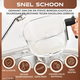 Lunosa Airfryer Wit Glas