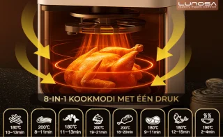 Lunosa Airfryer Wit Glas