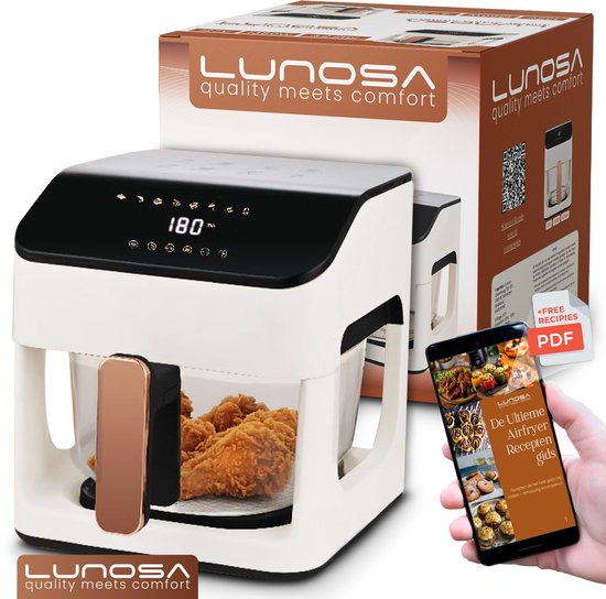 Lunosa Glazen Airfryer — Koken met zicht en zonder zorgen