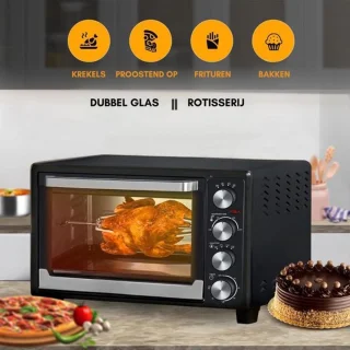 Luxe Airfryer Heteluchtoven 2000W Zwart