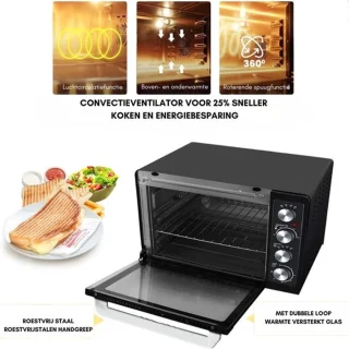 Luxe Airfryer Heteluchtoven 2000W Zwart