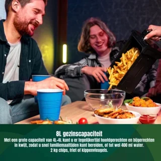 Luxe Dubbele Airfryer Duo XXL 2400W Zwart