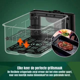 Luxe Dubbele Airfryer Duo XXL 2400W Zwart