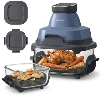 MAGICFOX glazen airfryer - blauw