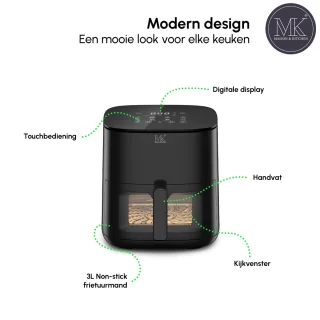 Maison & Kitchen Airfryer 3L Zwart 1350W