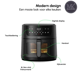 Maison & Kitchen Airfryer XL 8L Zwart