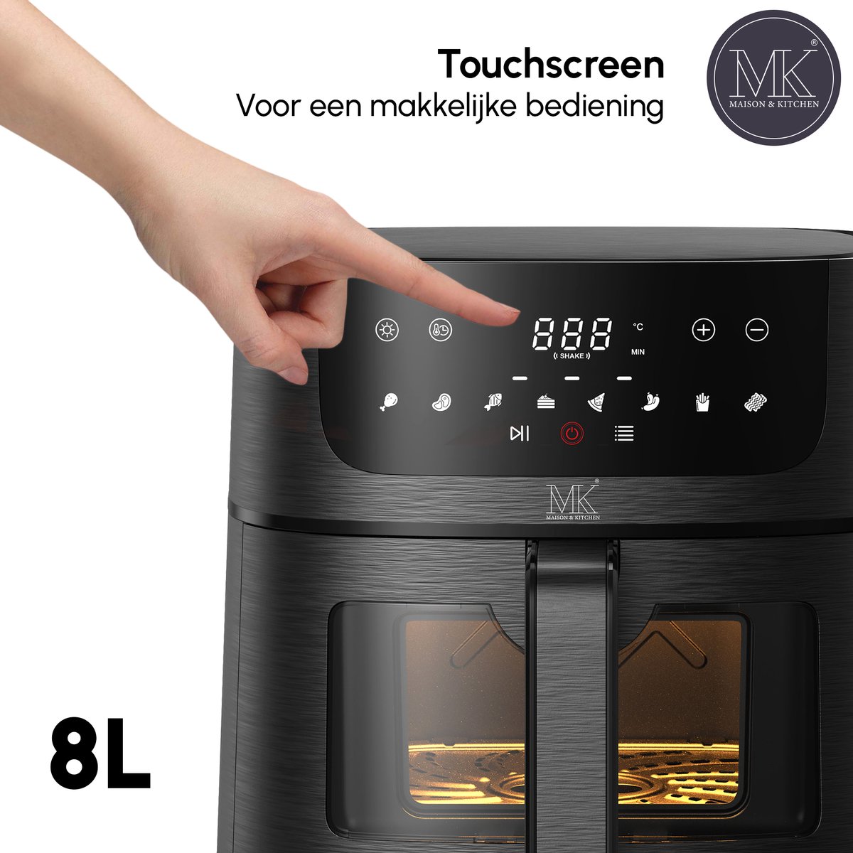Maison & Kitchen Airfryer XL 8L Zwart