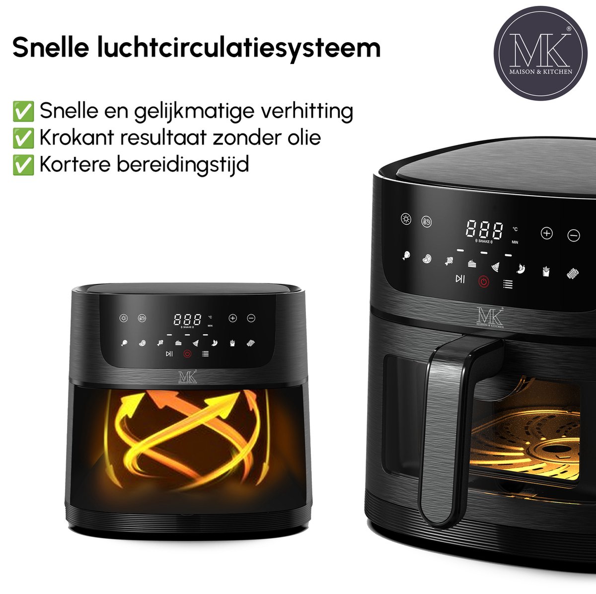 Maison & Kitchen Airfryer XL 8L Zwart