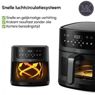 Maison & Kitchen Airfryer XL 8L Zwart