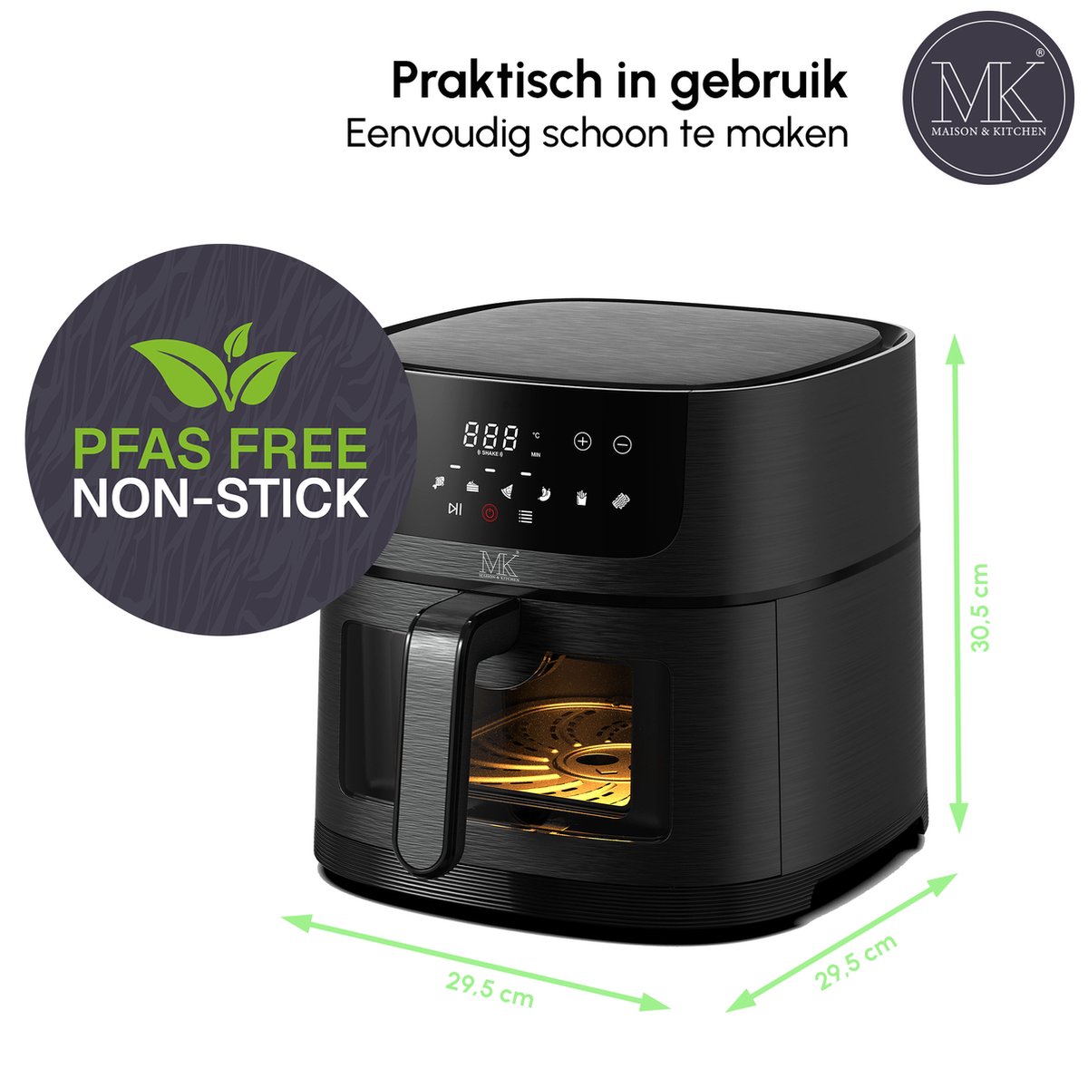 Maison & Kitchen Airfryer XL 8L Zwart