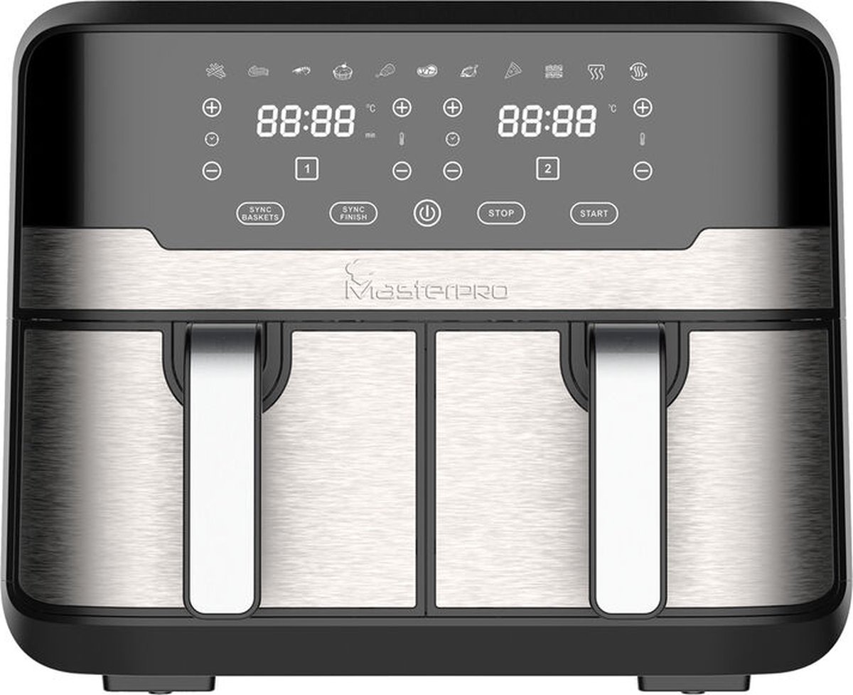 Masterpro Rocket Duo 900 Friteuse 9L 2400W Zwart