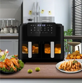 Match Cook Heteluchtfriteuse XXL 9L 2-Laden Zwart