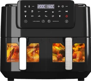 Match Cook Heteluchtfriteuse XXL 9L 2-Laden Zwart