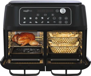 MAXXMEE Heteluchtfriteuse Dubbel 11L 2400W Zwart
