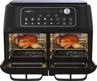MAXXMEE Heteluchtfriteuse Dubbel 11L 2400W Zwart