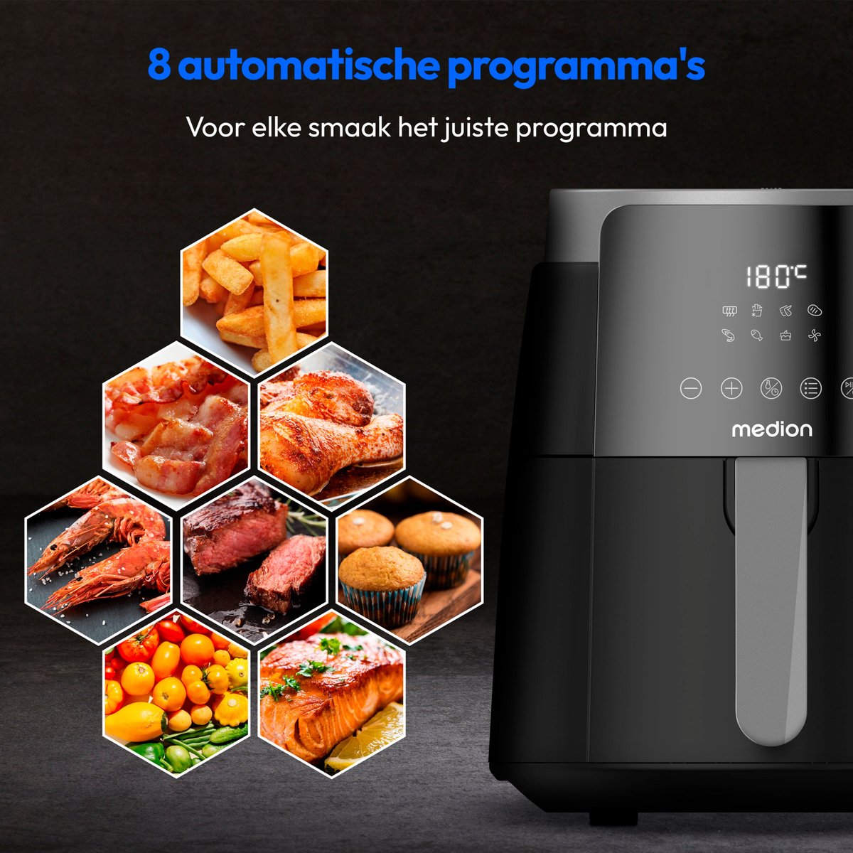MEDION Airfryer P40 L MD13030 zwart