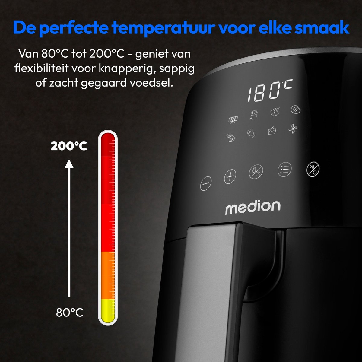 MEDION Airfryer P40 L MD13030 zwart