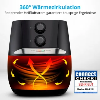 MEDION E20 L Airfryer MD10711 zwart