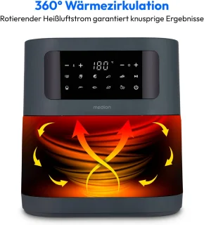 MEDION E40 XL heteluchtfriteuse, matgrijs