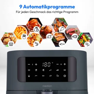 MEDION E40 XL heteluchtfriteuse, matgrijs