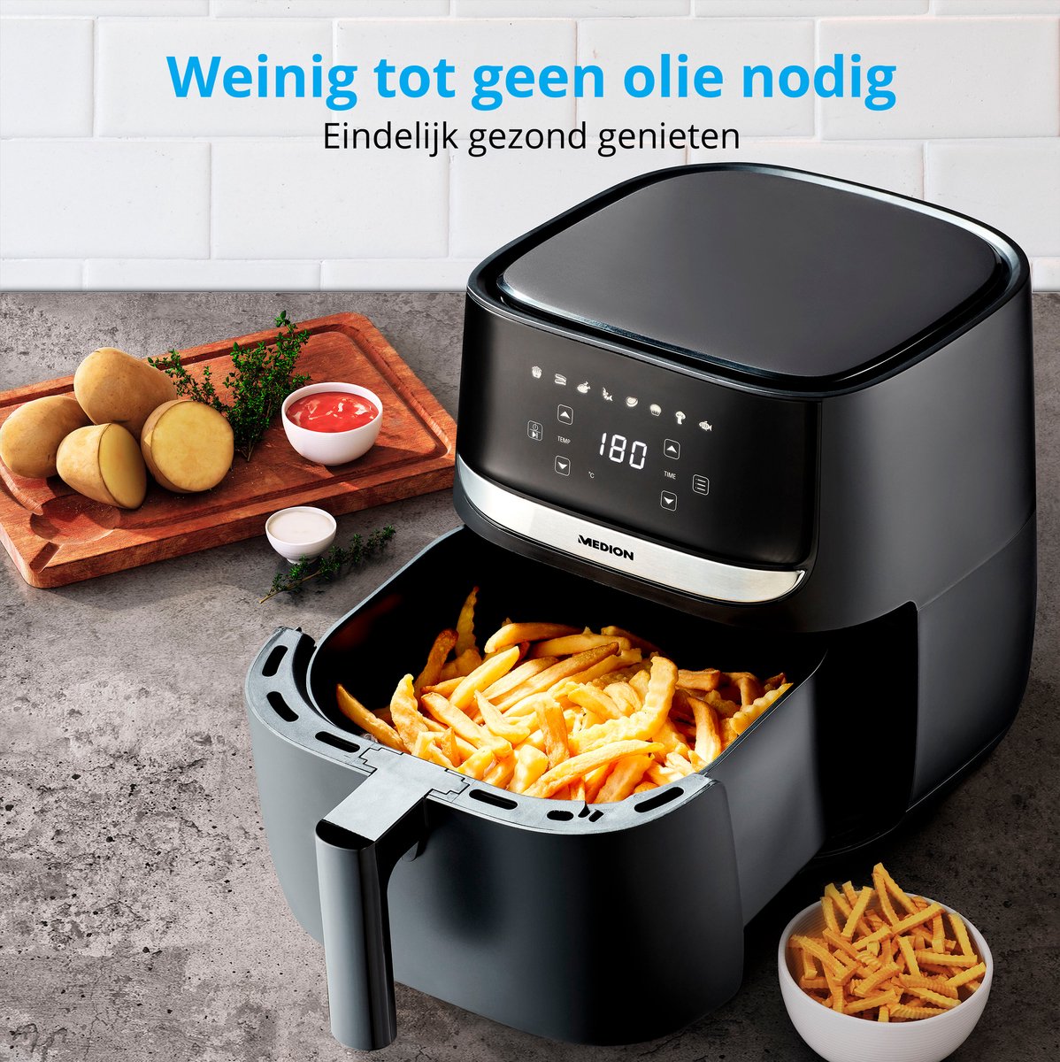 MEDION MD10532 Heteluchtfriteuse 5,7L Zwart